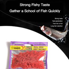 Smelly Red Worms for fishing, 100pcs