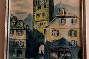 Detailed aquarelle signed