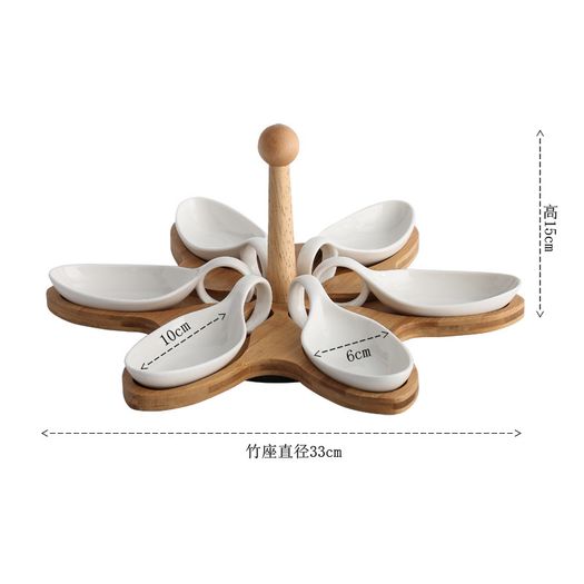 Assorted Snack Dish Porcelain Ceramic Serving Tray Dip Bowl Appetizer Condiment