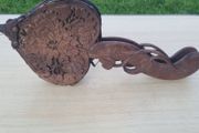 Vintage wooden ornately carved fireplace blower