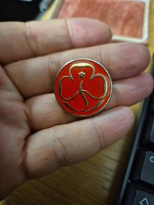 Girl Guide Rangers Promise Badges. Red Enamel