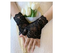 Classy Black Lace Gloves - will match any outfit