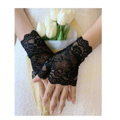 Classy Black Lace Gloves - will match any outfit