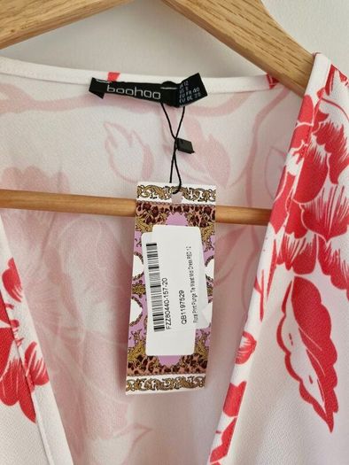 Floral red & white midi dress
