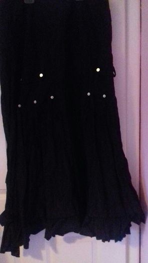 Long black taffeta material