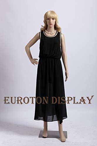 SF-11 Female mannequin full body manikin + 2 free long curly wigs (dark brown and black) +metal stand Head and arms can be rotated Plastic Unbreakable Eco-friendly