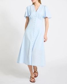 NEW Ladies Polka Dot Button- Through Tea Dress: Size 8