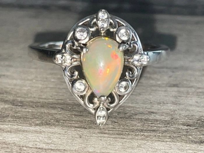 Ethiopian Opal Silver Ring