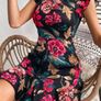 Sexy black floral dress for crossdresser and ladies Image 4