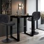 Bar Stools Set of 2 Bar Chairs,Modern Height Adjustable Kitchen Stools With Backs, Swivel Faux Leather Kitchen Island Chairs(All Black) Image 2