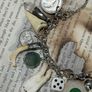 1 Goblins Whimsical Trinkets Bone and Tooth Soldered Charm Bracelet Charivari Wearable Art Weird Oddity Image 3