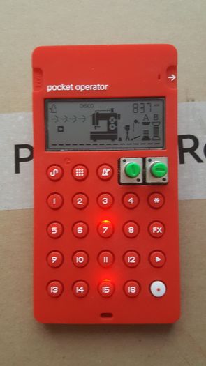 Teenage Engineering PO-12 Rythym. CA-X red & stand