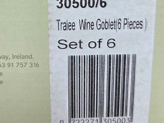 Galway Crystal Tralee Wine Glasses 6