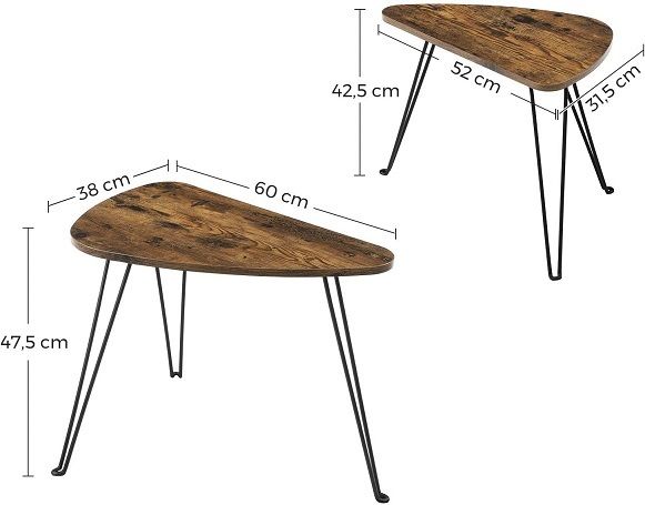 New Set of 2 Rustic Brown Coffee Tables - FREE P&P