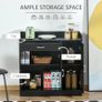 Sideboard Buffet, Storage Cabinet with Drawer, 3 Doors and Adjustable Shelf, Black Image 8