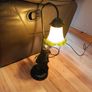 Vintage Style Art Nouveau Table Lamp Boy Figurine Floral Glass Shade Image 10