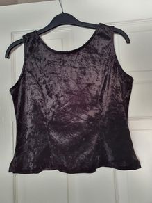 Size 10 - A Black Cami Top - Button Detail on the Back