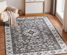 Washable Rugs Living Room Boho Rug for Bedroom Anti Slip Rugs Classic Large Rugs for Living Room Vintage Area Rugs Soft Short Pile Rug Washable Rugs Vintage 80x150CM Blue