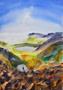carrauntohill view watercolour