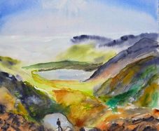carrauntohill view watercolour