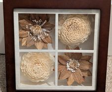Framed handmade paper flowers