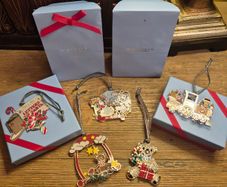 Newbridge Silverware Christmas Decorations x5 | 4 New Boxed / Crystal Collection Ornament