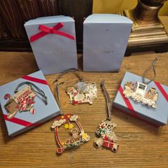 Newbridge Silverware Christmas Decorations x5 | 4 New Boxed / Crystal Collection Ornament