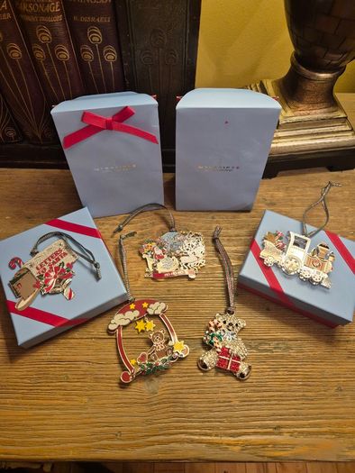 Newbridge Silverware Christmas Decorations x5 | 4 New Boxed / Crystal Collection Ornament