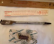 Antique 1914 Expansive bit for boring wood, with 2 cutters