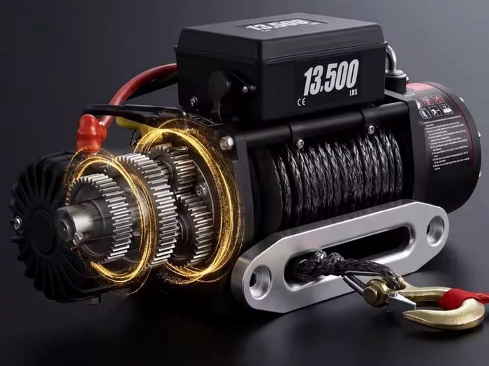 6 tone 12V Electric Winch Synthetic Tow Rope Winch 24M/92FT Lifting Hoist for 4X4 Car Trailer ATV Truck Off Road Boat