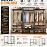 Heavy Duty Clothes Rack with 4 Hanging Rails 363 kg Open Wardrobe Storage Image 3