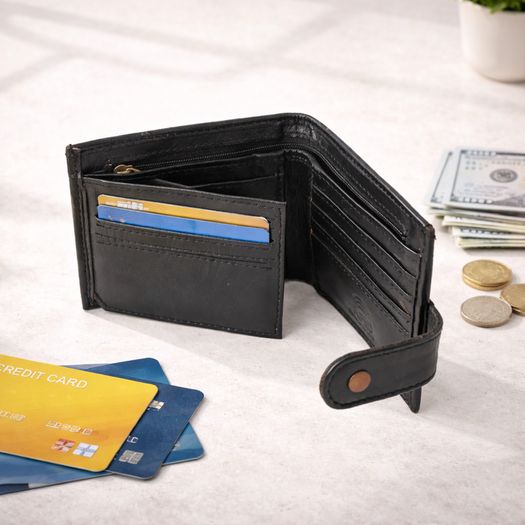 Leather RFID Wallet Slim Trifold Handmade Wallet Minimalist Card Holder