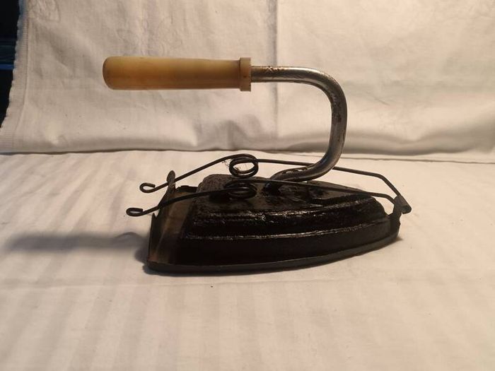 19th Century "Sad" Cast Iron and Cradle