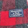 Abercrombie and Fitch Red / Charcoal Check scarf - 34 cm by 200 cm ( inc fringe) Image 2