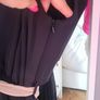 Black pleated dress with contrast belt Image 3