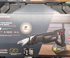 Latest Model Parkside Performance X20V Cordless Brushless Reciprocating Sabre Saw And Cutting Blades. Black November Sale Now On. Would make a great Xmas present.