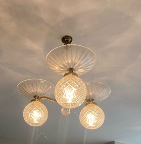 Vintage Waterford Crystal & Brass Chandeliers (Matching Pair - Fully Marked)