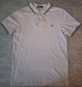 Fred Perry Men's M Twin Tipped Polo Shirt Lilac Purple