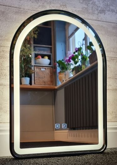 LED Bathroom Mirror Black Frame Antifog Dual LED
