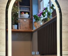 LED Bathroom Mirror Defogger 50x70cm Black Frame