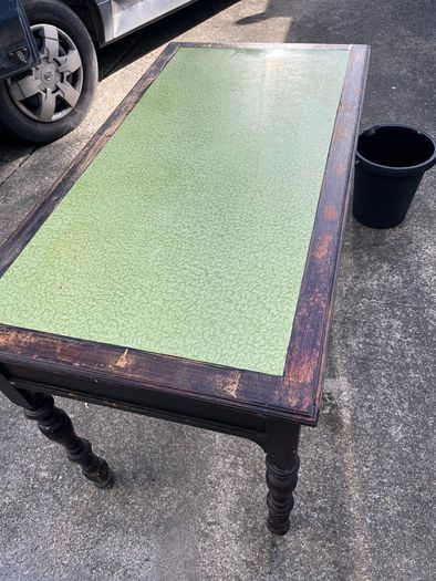 Victorian  green top , 2 drawers desk