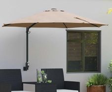 Garden Parasol Taupe 248 x 248 x 148 cm Polyester and Steel