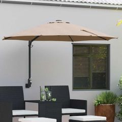 Garden Parasol Taupe 248 x 248 x 148 cm Polyester and Steel