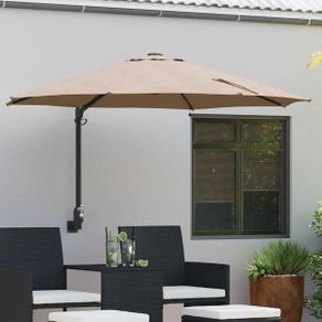 Garden Parasol Taupe 248 x 248 x 148 cm Polyester and Steel