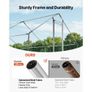 Large Metal Chicken Coop, 3 x 3 x 2 m, Walk-in Chicken Run House with Waterproof Cover and Sturdy Frame, Spire Roof Poultry Cage Duck Pen for Rabbit Image 3