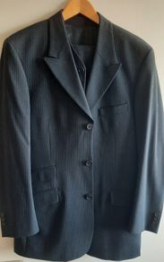 Men's 3 Piece Navy Pinstripe Suit
