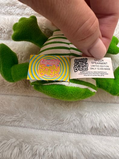 Vintage Rare Moose Smelly Bellys Spizza Spearmint Plush approx. 9.5 cm. Used Please see photos