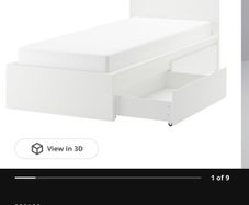 Ikea Single Bed with 2 Drawers