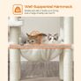 High Quality Cat tree 138 cm with platforms Cat tree, 138 cm cat tree, modern, cat furniture, multi-storey cat scratching post, cuddle cave, sisal trunks, hammock, platforms, soft plush, washable cushions Image 2