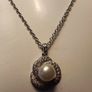 Bargain.Sterling Silver Cultured Pearl and Natural Zircon Pendant and Earrings Set Image 5